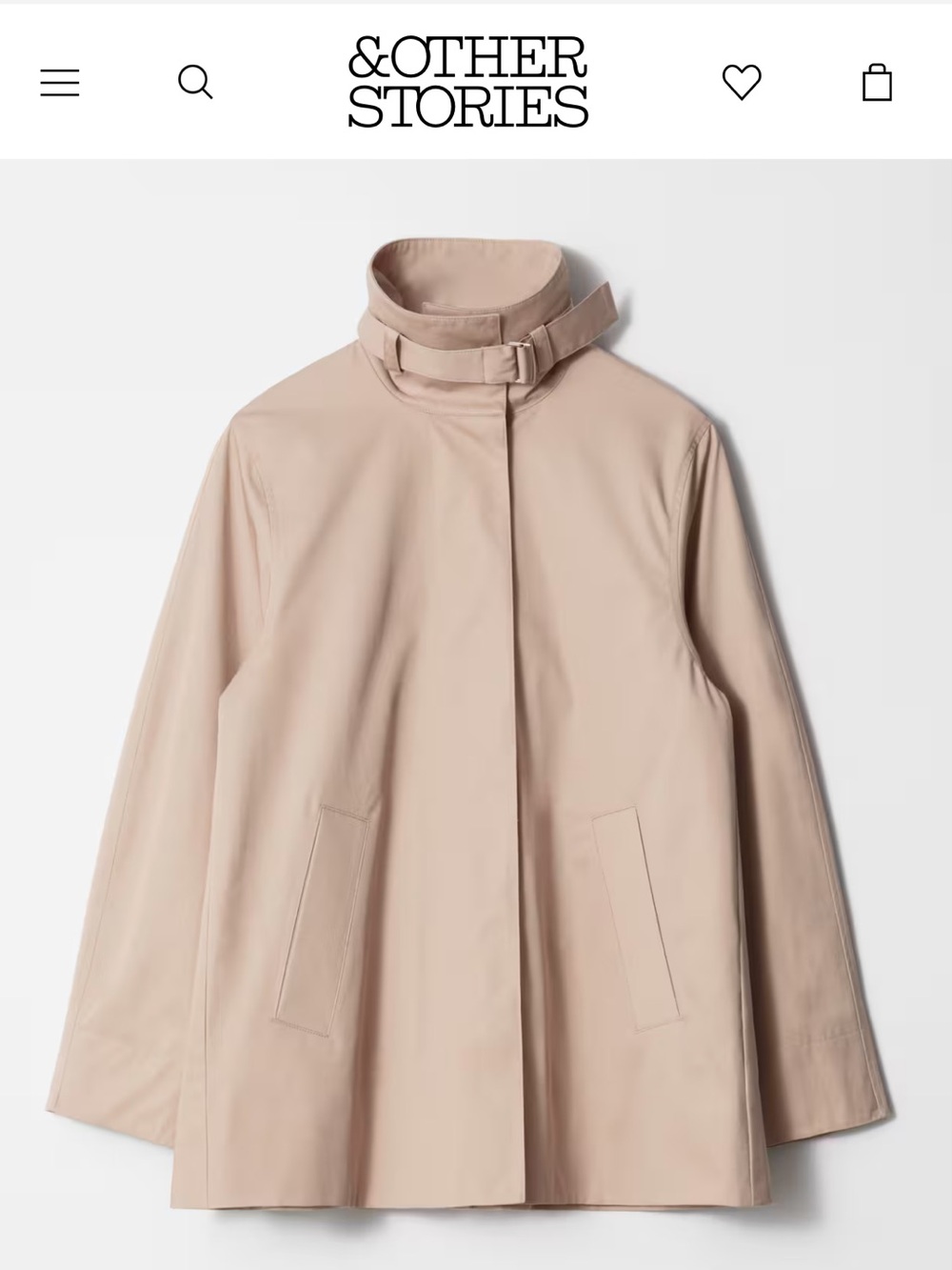 & Other stories A-line Funnel-Neck Jacket - excellent condition